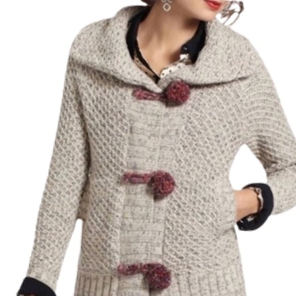 Anthropologie Sweaters - Anthropologie HWR Monogram Pom Pom cardigan
